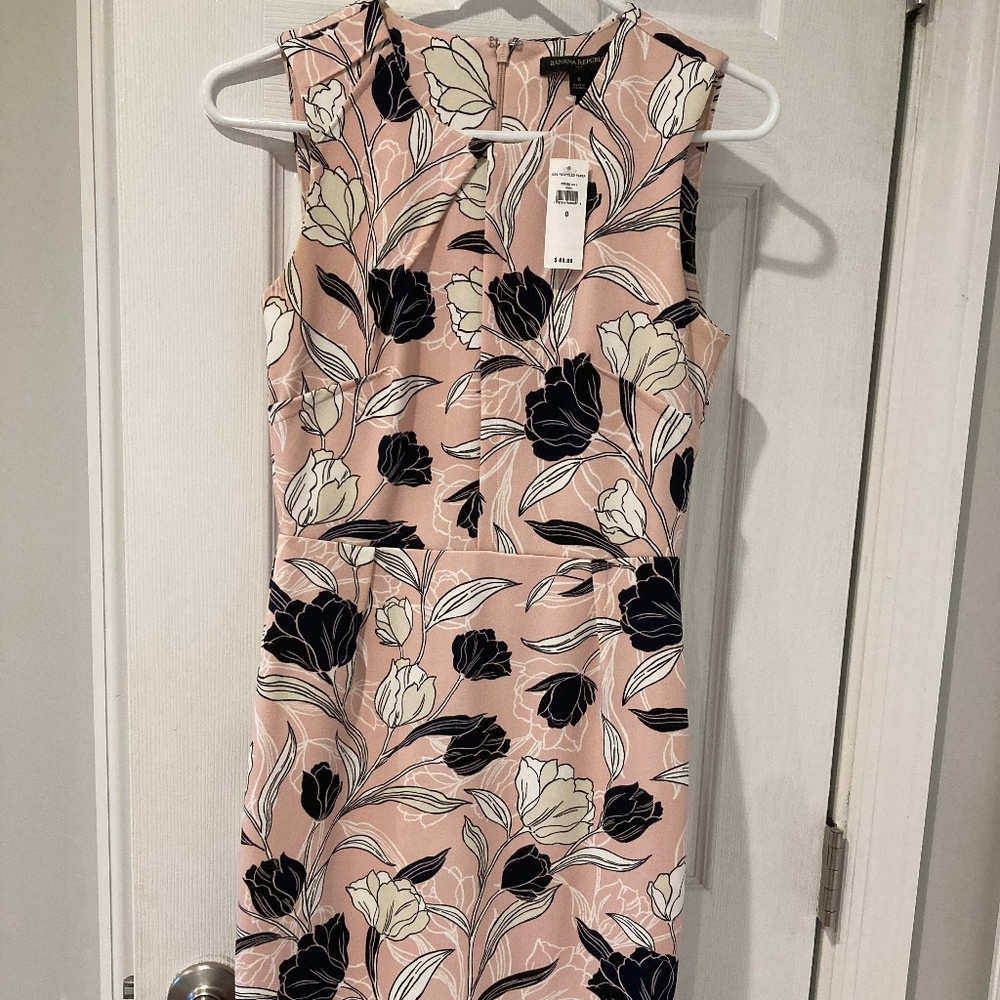 Banana Republic Scuba Floral Sheath Dress Size 0